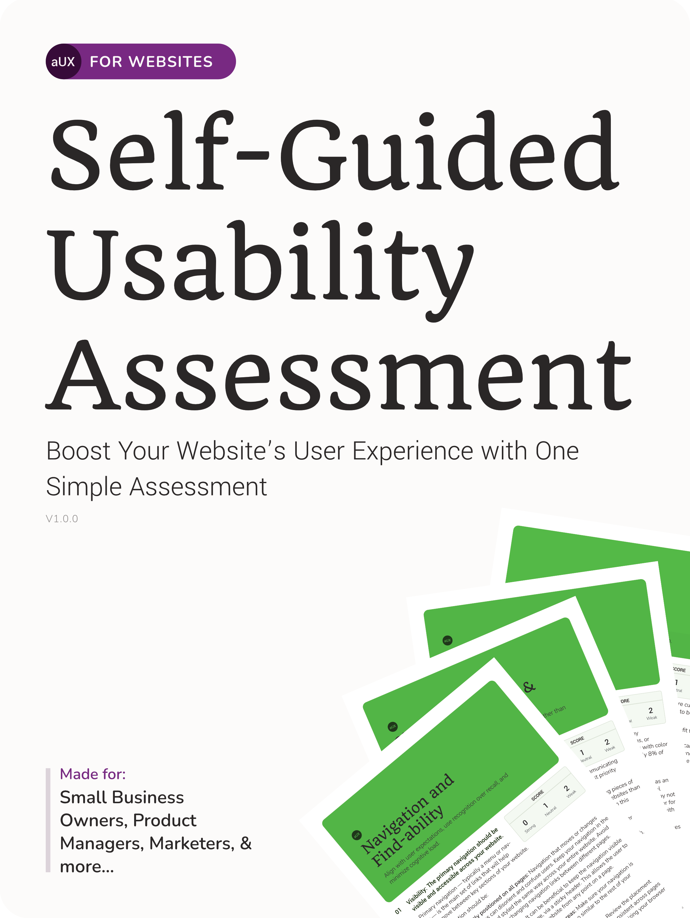 Cover of the Self-Guided Usability Assessment PDF